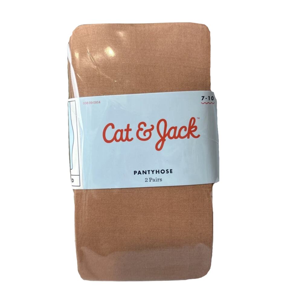 CAT + JACK | 2pk HIGH WAISTED TIGHTS |  HONEY BEIGE | SIZE 7-10